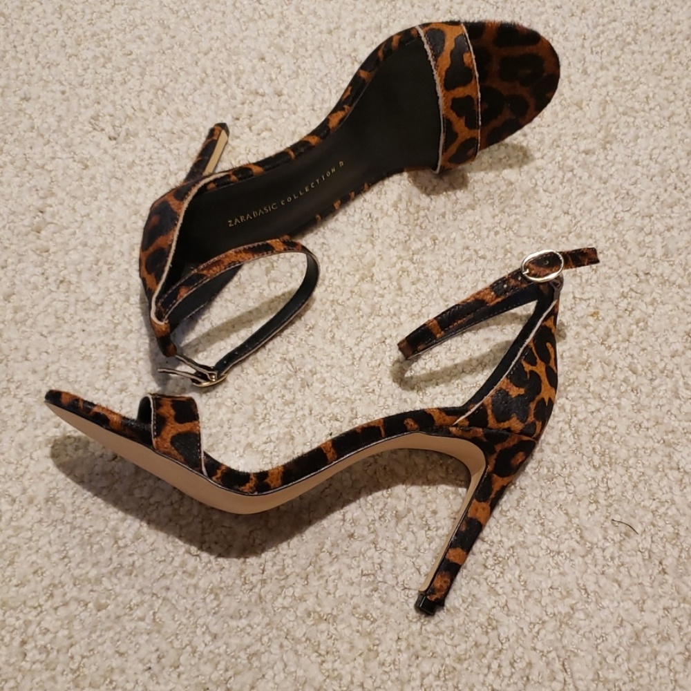 Zara leopard heels size 37